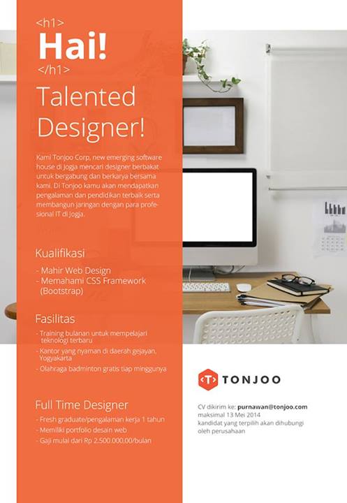 Lowongan Designer Tonjoo