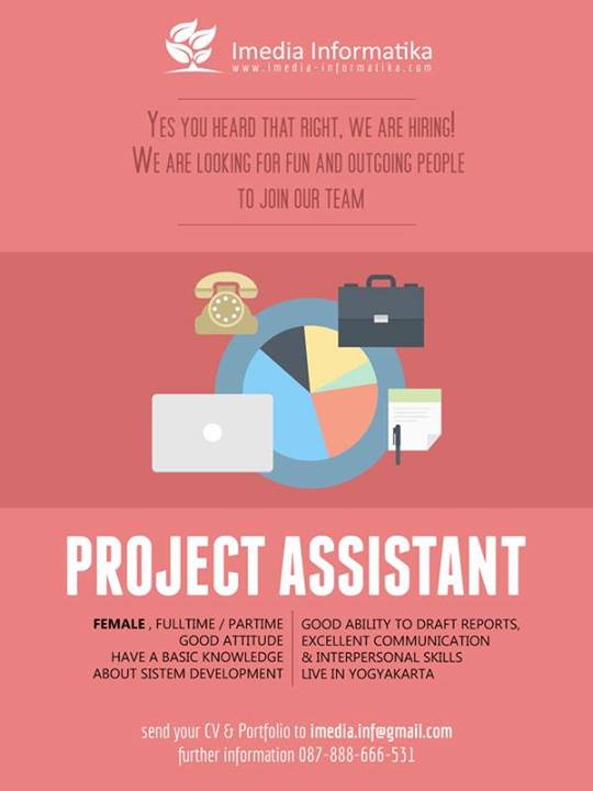 Lowongan Project Assistant Imedia Informatika