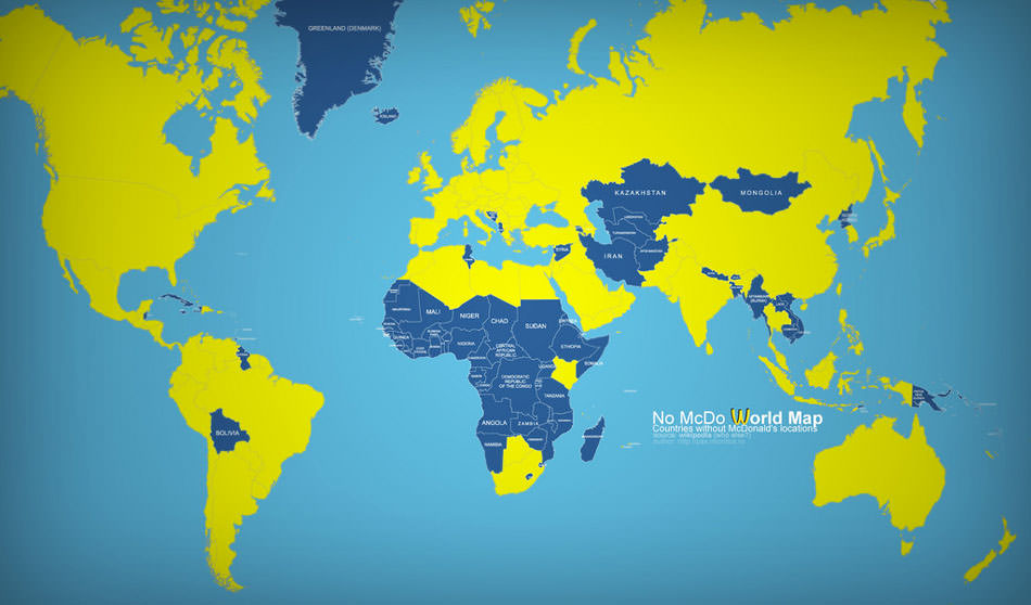 Peta Dunia “Negara Tanpa McDonalds”