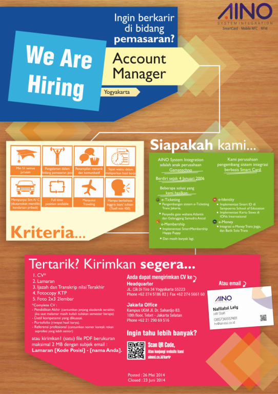 Lowongan Account Manager di AINO SYSTEM INTEGRATION Juni 2014