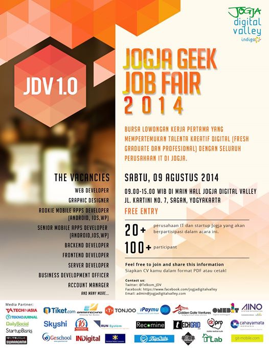 Jogja Geek Job Fair @ Jogja Digital Valley 9 Agustus 2014