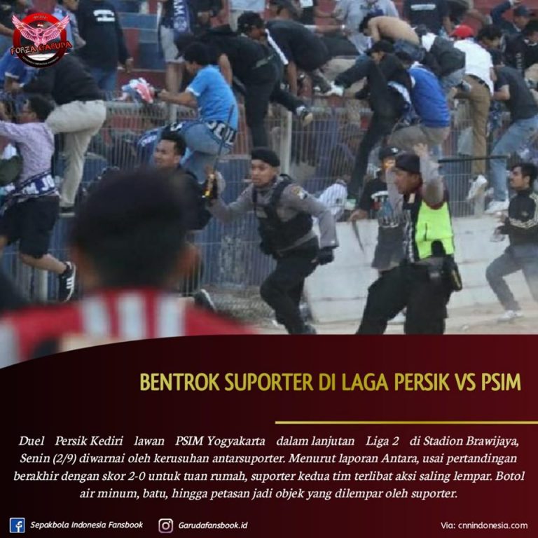 Kerusuhan Suporter Mewarnai Laga PERSIK vs PSIM di Stadion Brawijaya