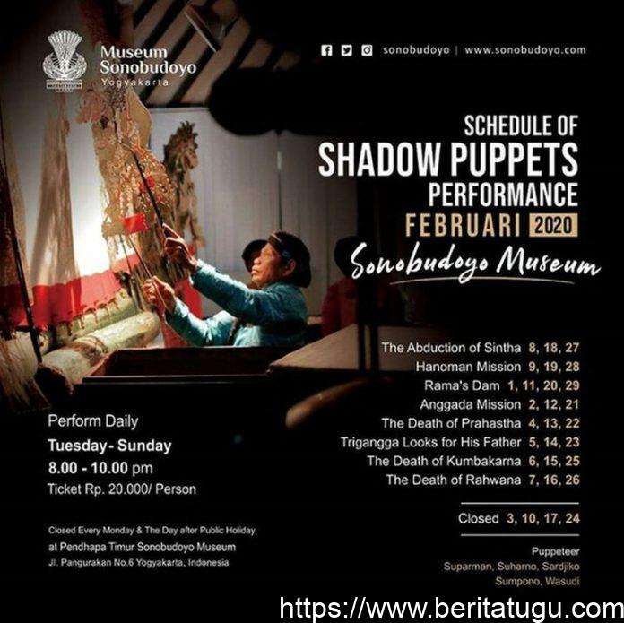 Schedule of Shadow Puppets Performance Februari 2020 Museum Sonobudoyo Yogyakarta