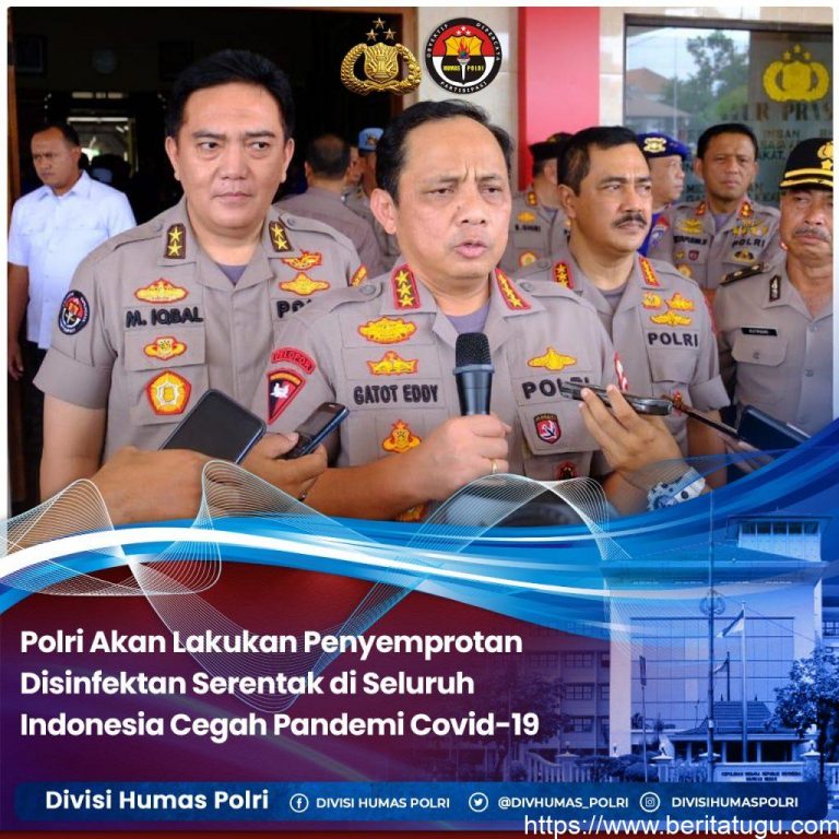 Demi memutus penyebaran covid-19 POLRI akan melakukan penyemprotan desinsektan serentak ke seluruh wilayah di Indonesia