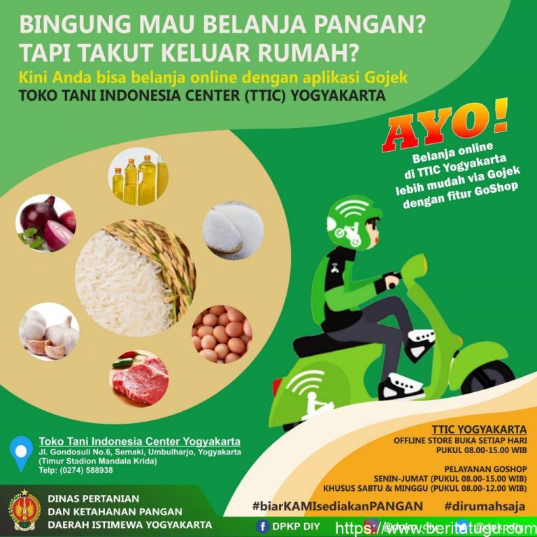 Dinas Pertanian dan Ketahanan Pangan DIY bekerjasama dengan Gojek Indonesia hadirkan TTIC Yogyakarta di layanan GoShop.