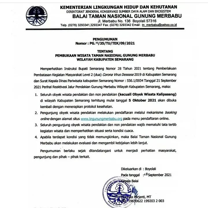 Informasi Terbaru Wisata Gunung Merbabu Segera Dibuka Mulai Selasa, 5 Oktober 2021